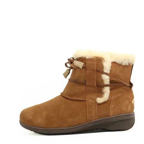 Leather Short Ugg Boot - Stone