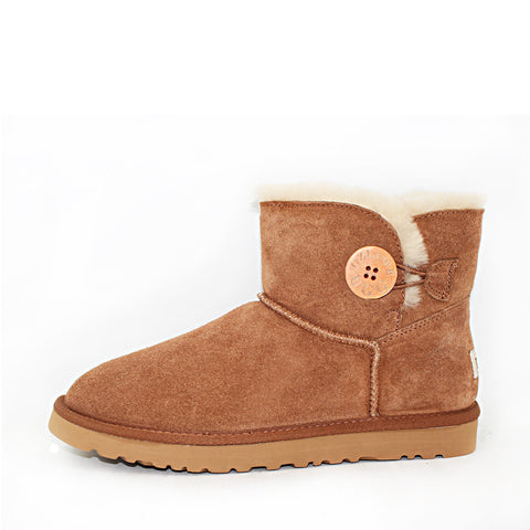 Crystal Button Ugg Boot - Grey
