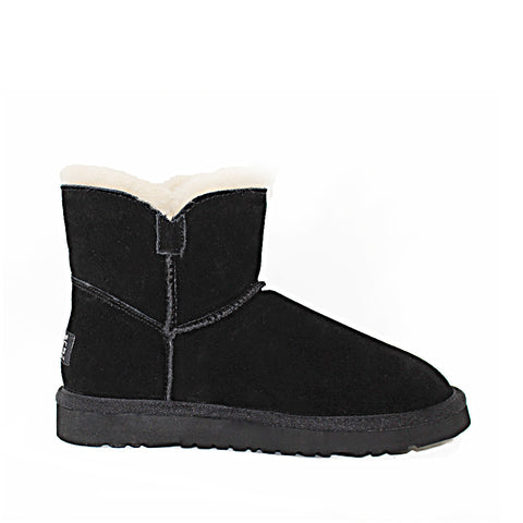 Crystal Button Ugg Boot - Black