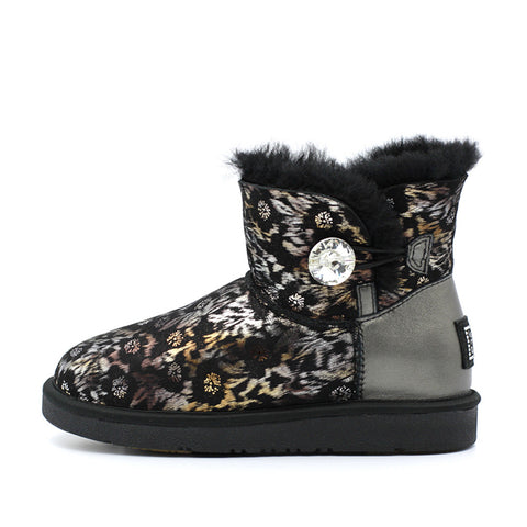 Farida Crystal Short Ugg Boot - Black