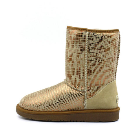 Back Zipper Short Ugg Boot - Chestnut