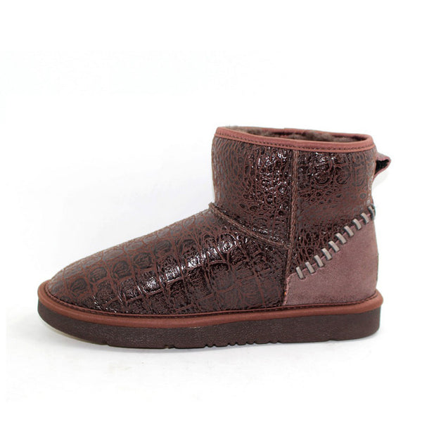 Leather Short Ugg Boot Crocodile