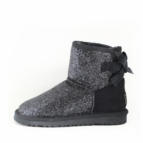 Crystal Dot Short Ugg Boot - Black