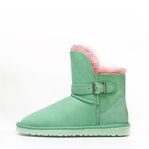 Ever Buckle Short Boots - Green