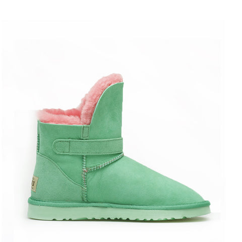 Ever Buckle Short Boots - Green