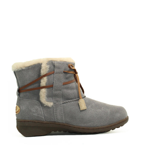 Lace Up Short Boots - Grey