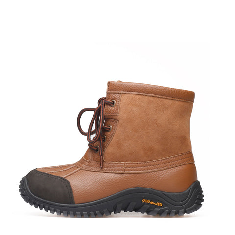 Leather Sheepskin Boot - Chestnut