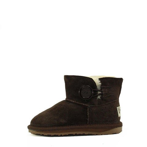 One Button Kids Boot - Chocolate