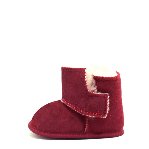 Sheepskin Baby boots--Burgundy