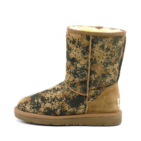 Leather Short Ugg Boot - Stone