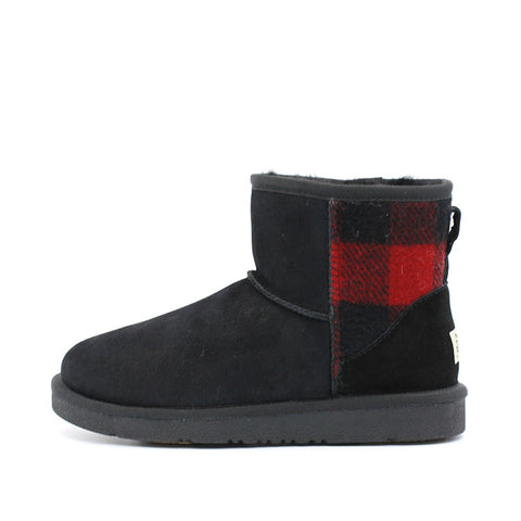 Cornsilk Ankle Ugg Boot - Black Red