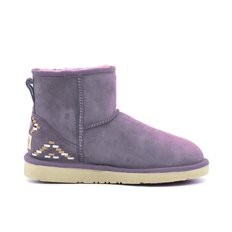 Geometric Short Ugg Boot - Purple