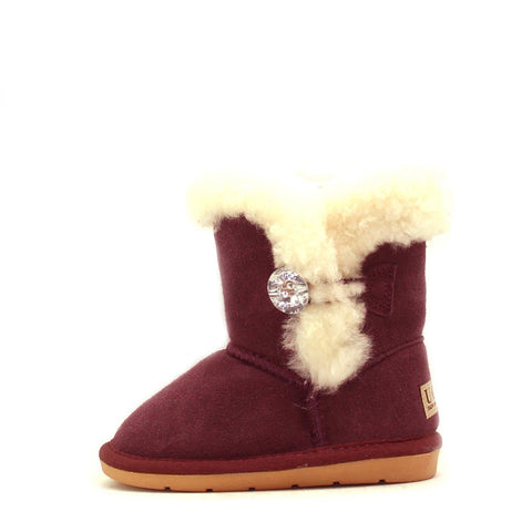One Button Kids Boot - Chocolate