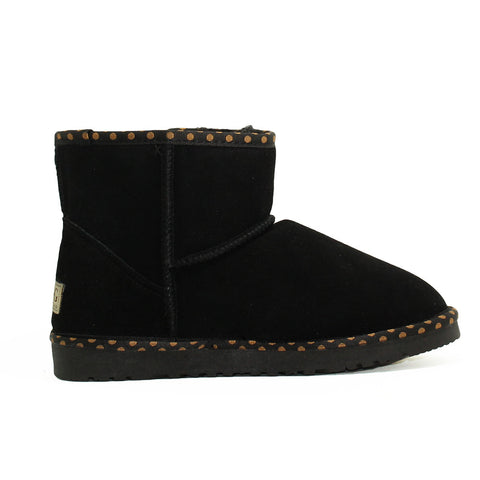 Spotted Ankle Ugg Boot - Black