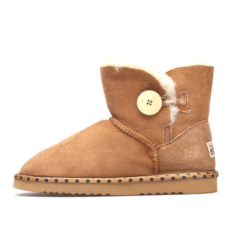 Spotted One Button Ugg Boot - Chestnut