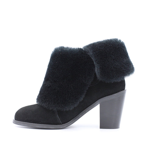 Shaina Fur Boot - Black