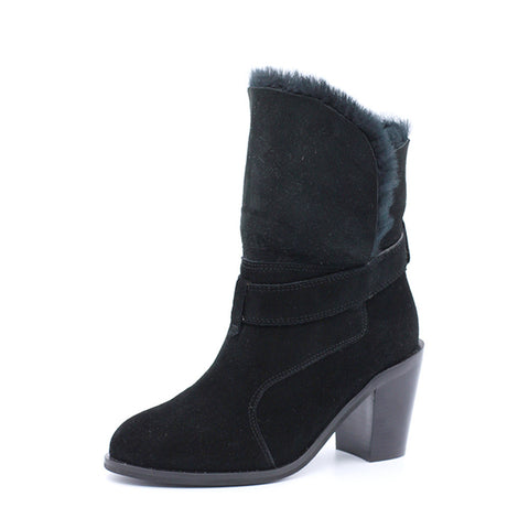 Shaina Fur Boot - Black