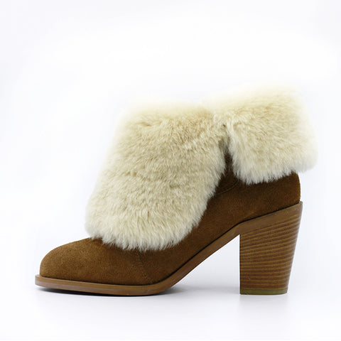 Shaina Fur Boot - Chestnut